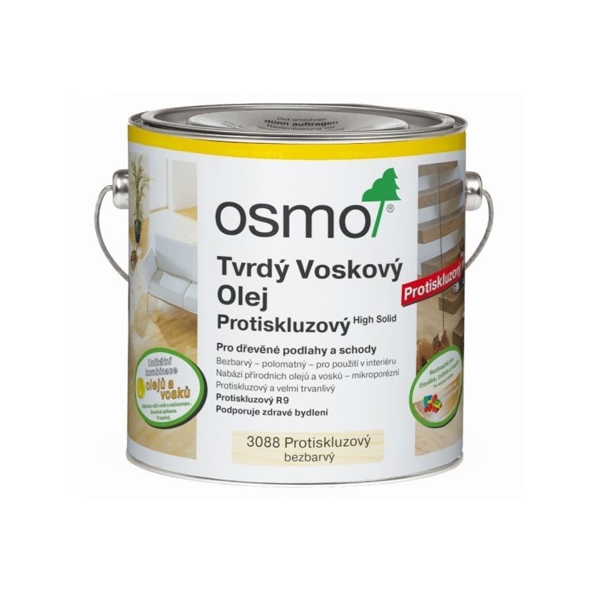 OSMO Tvrdý vosk.olej 3088 /0.75l/ PROTISKLUZ