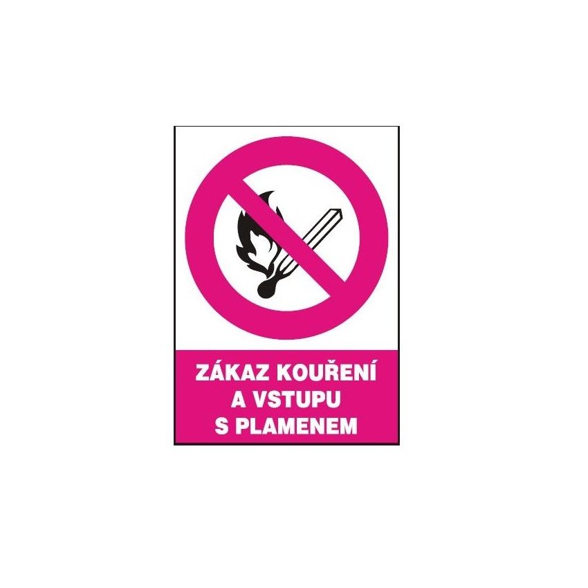 TABULKA ZÁKAZ KOUŘENÍ A VST. S PLAM. 14201