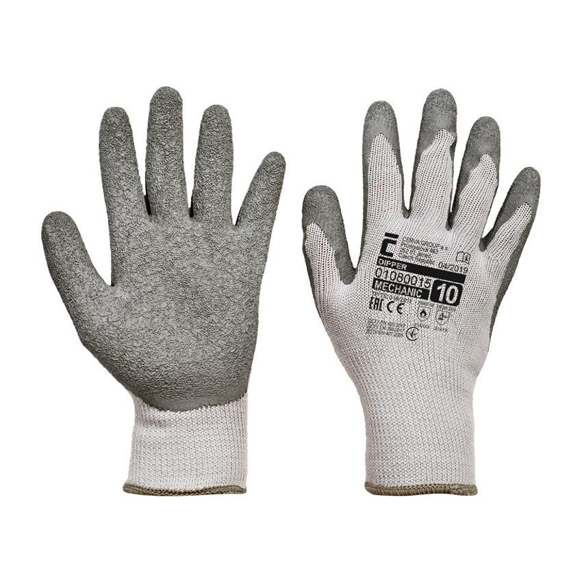 RUKAVICE DIPPER NYLON LATEX ŠEDÉ 9