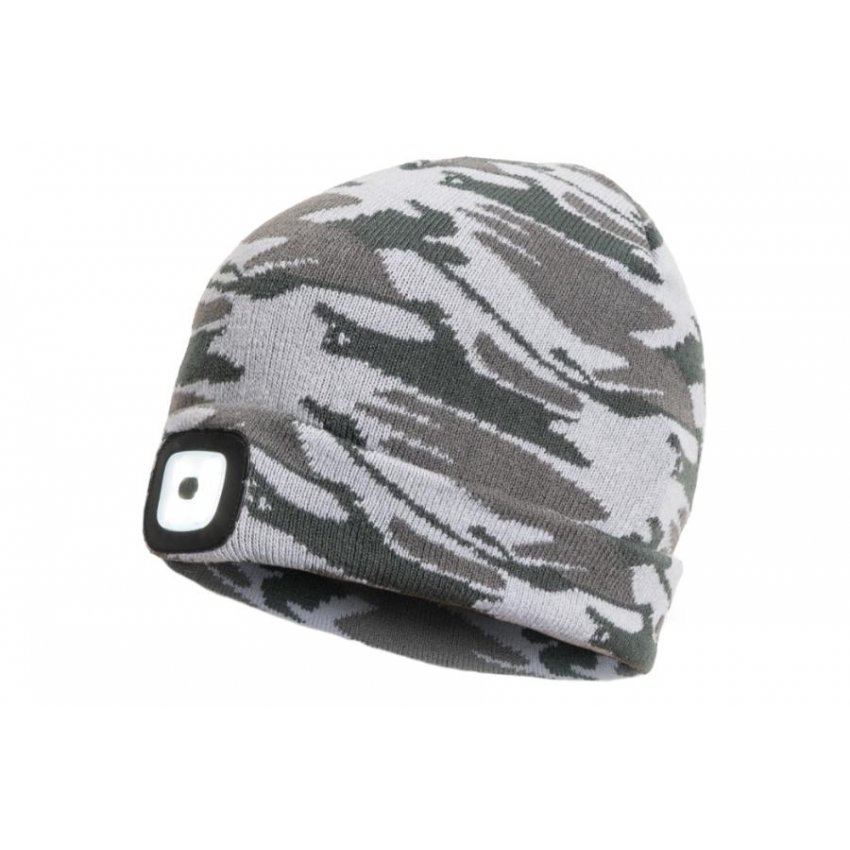 ČEPICE DEEL LED LAMPA ŠEDÁ KAMUFLÁŽ