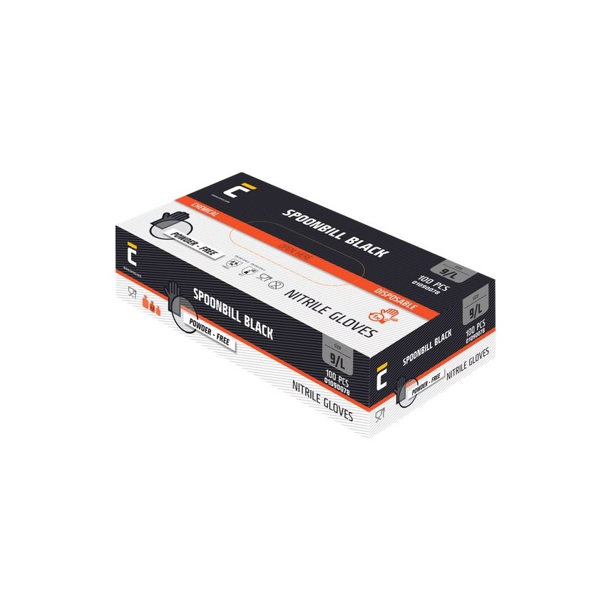 RUKAVICE SPOONBILL BLACK JEDNOR. NITRIL XL