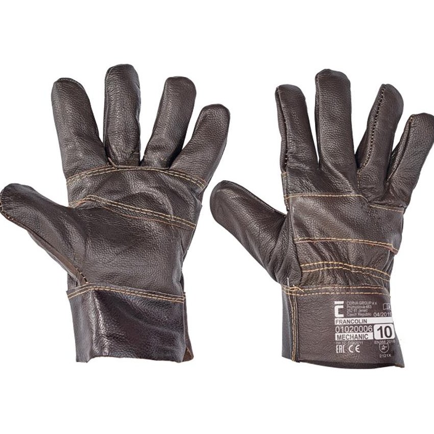 RUKAVICE FRANCOLIN CELOKOŽ. NÁBYT. 10
