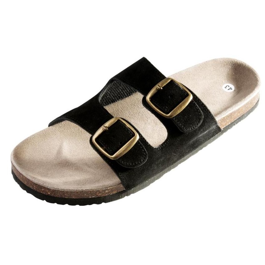 PANTOFLE PUDU KORKOVÉ ČERNÉ