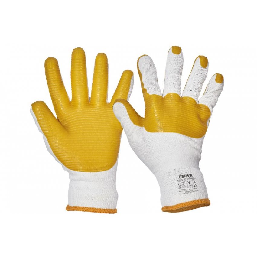 RUKAVICE YELLOWHAMMER MÁČENÉ LATEX 9