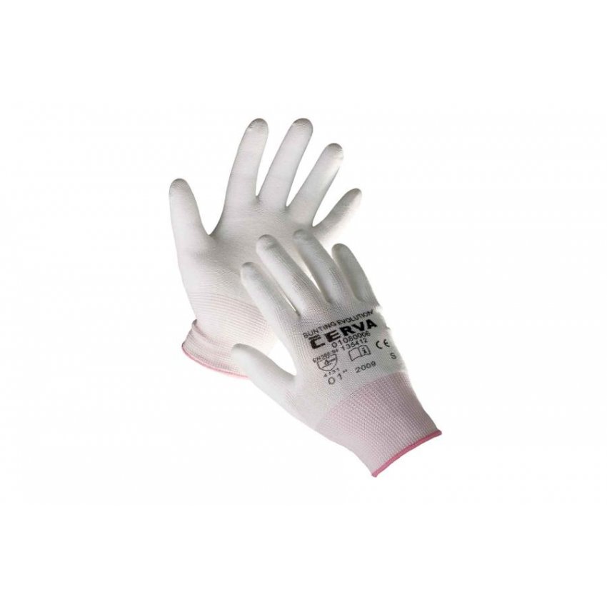 RUKAVICE BUNTING EVO POLYESTER PU 9 bílé