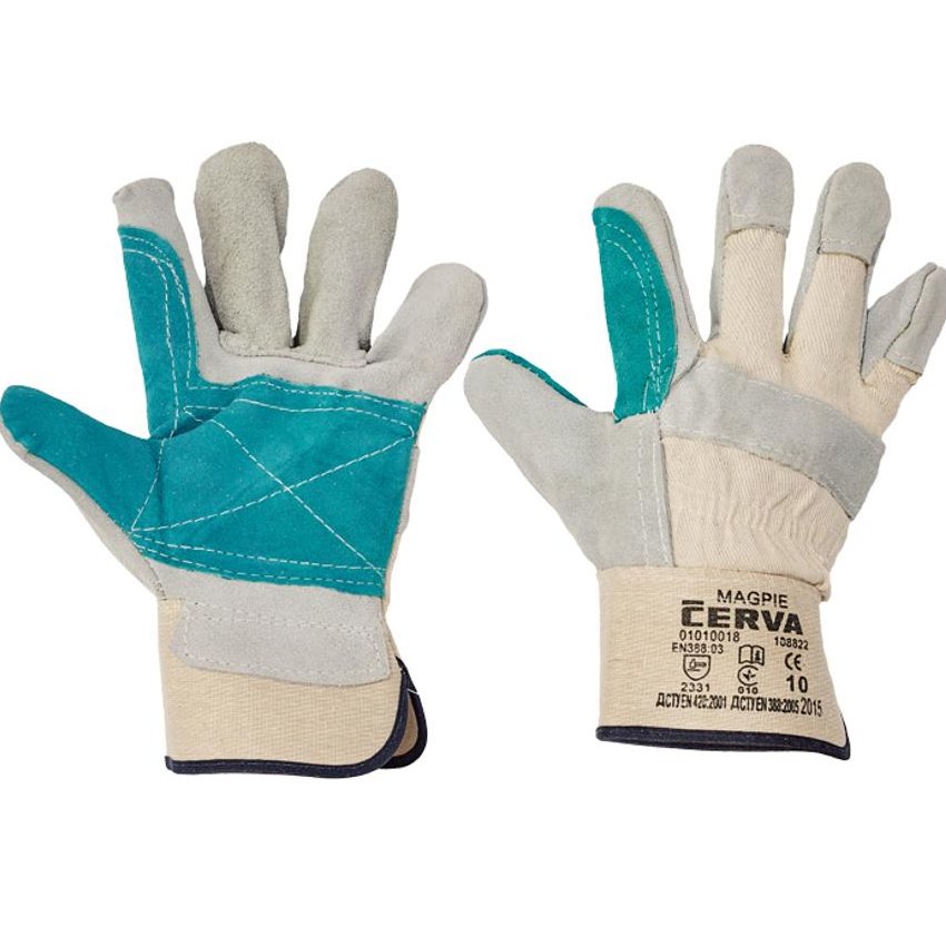 RUKAVICE MAGPIE KOMB. HOVĚZÍ ŠTÍP. 10,5