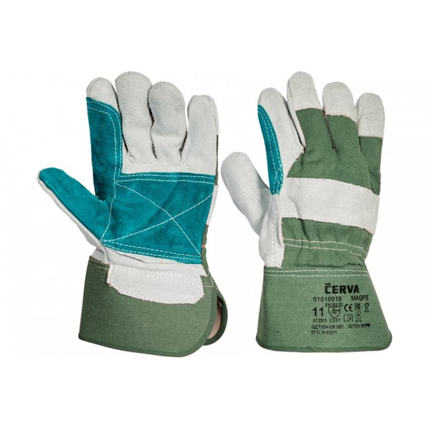 RUKAVICE MAGPIE KOMB. HOVĚZÍ ŠTÍP. 12