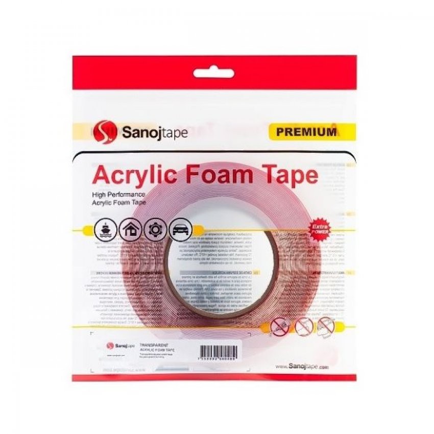 Oboustr. průhledná pěnová páska 12mmx10m 3102