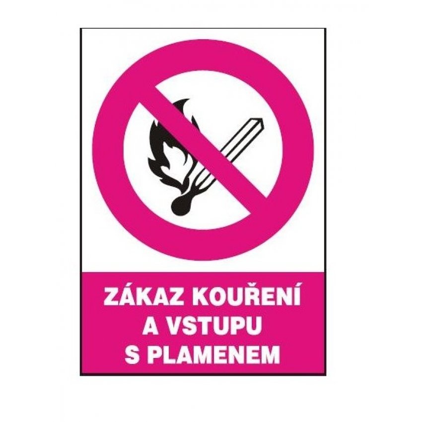 TABULKA ZÁKAZ KOUŘENÍ A VST. S PLAM. 14201