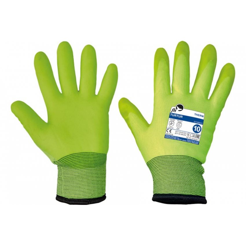 RUKAVICE TURTUR MÁČENÉ PVC ZIMNÍ 10