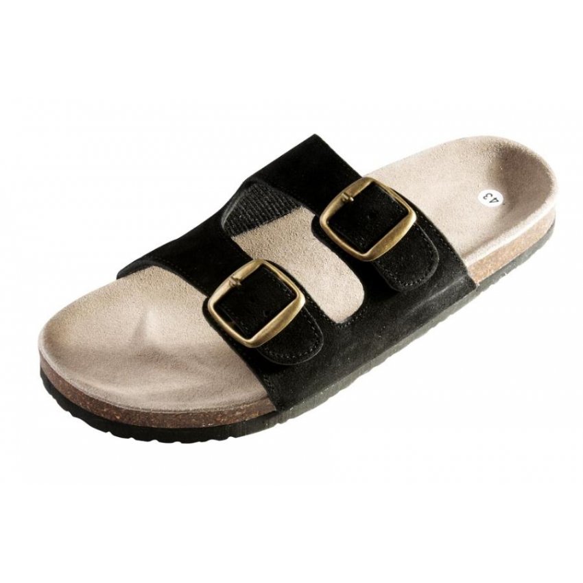 PANTOFLE PUDU KORKOVÉ ČERNÉ