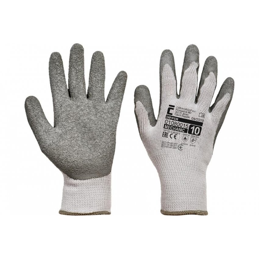 RUKAVICE DIPPER NYLON LATEX ŠEDÉ 10