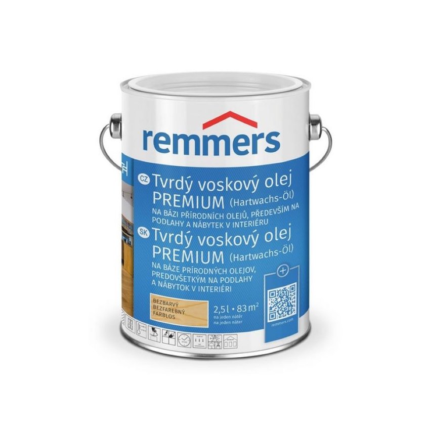 REMMERS-Tvrdý voskový olej PREMIUM 2.5l eiche rust