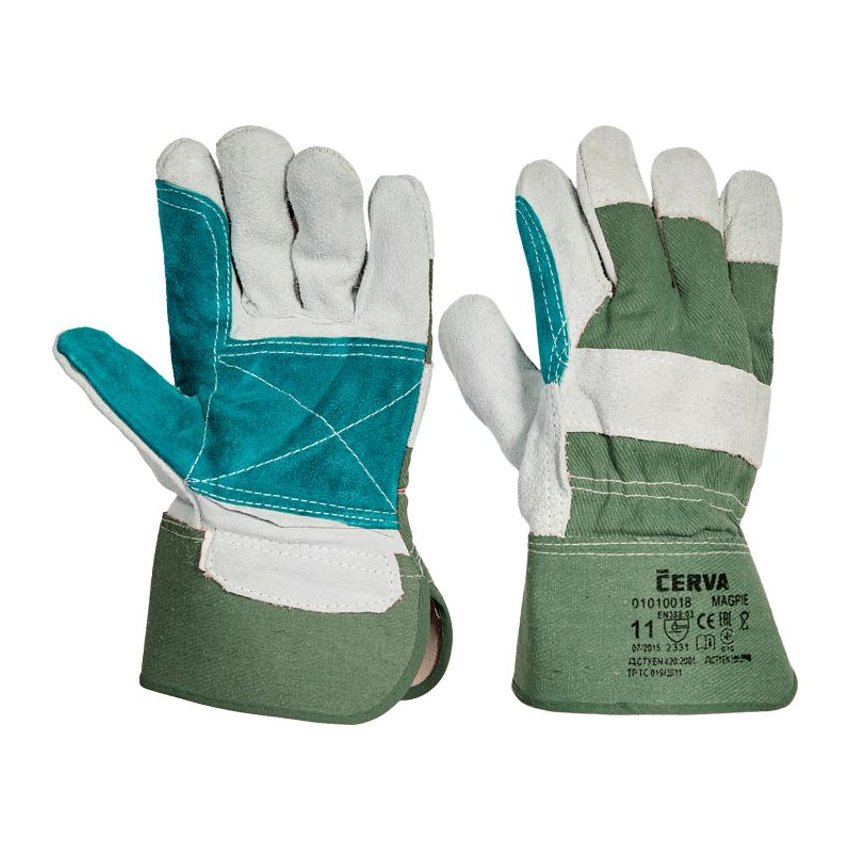 RUKAVICE MAGPIE KOMB. HOVĚZÍ ŠTÍP. 12