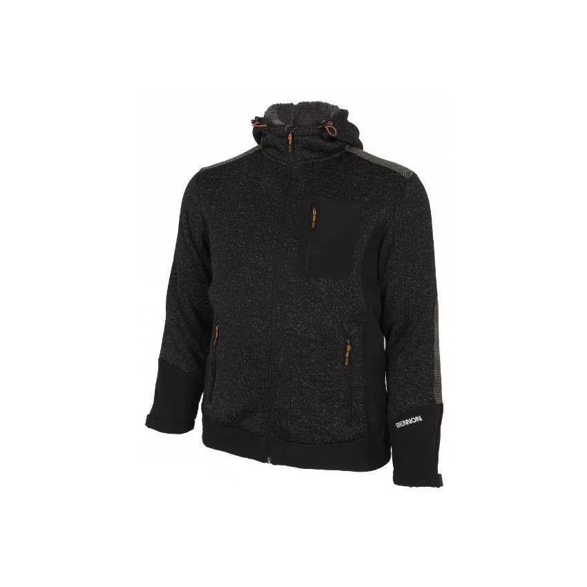MIKINA NORTOS S KOŽEŠINOU ŠEDÁ/ČERNÁ