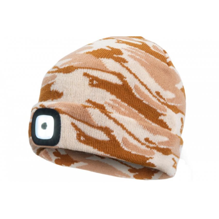 ČEPICE DEEL LED LAMPA BÉŽOVÁ KAMUFLÁŽ