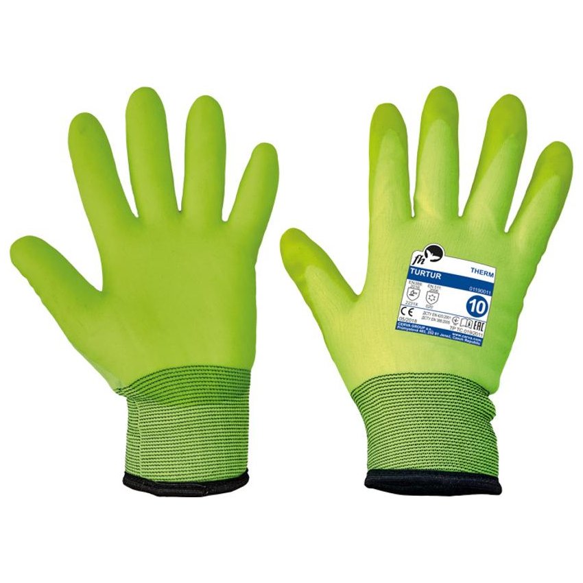 RUKAVICE TURTUR MÁČENÉ PVC ZIMNÍ 10