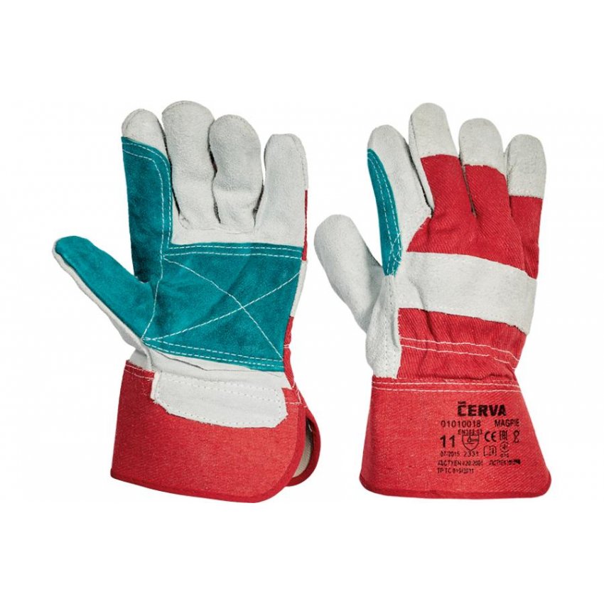 RUKAVICE MAGPIE KOMB. HOVĚZÍ ŠTÍP. 11