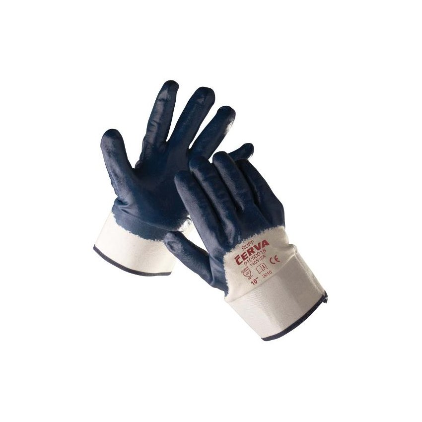 RUKAVICE RUFF MÁČENÉ NITRIL 10