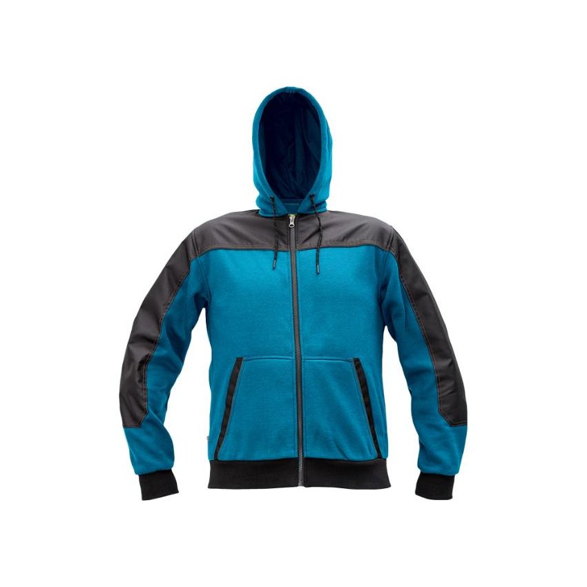 MIKINA CREMORNE S KAPUCÍ PETROLEJOVÁ